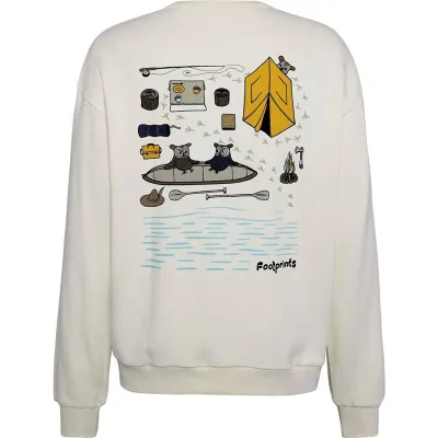 KnowledgeCotton Apparel Loose Fit Sweat Camping Back Print Egret, kuva 1 / 1
