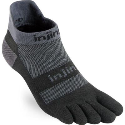 Injinji Run Midweight No Show Coolmax Black Gray