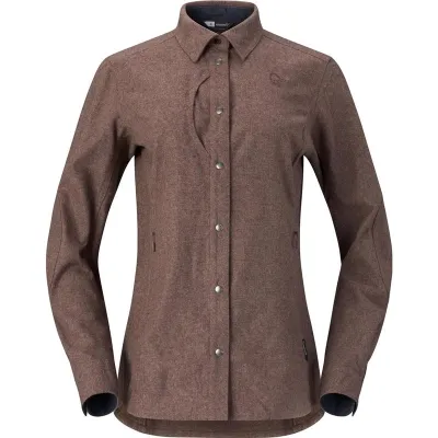Norrøna Tamok Wool Plain Shirt W'S Deep Taupe Melange, kuva 1 / 1