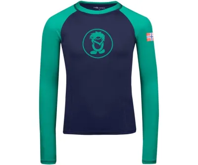 TROLLKIDS Kvalvika Shirt Kids Pepper Green/Navy