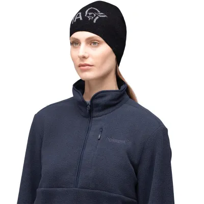 Norrøna /29 Light MerinoullLogo Beanie Caviar Melange, kuva 1 / 1