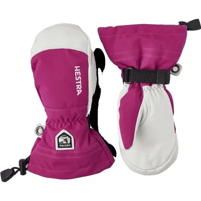Hestra Army Leather Heli Ski Mittens Kids Fuchsia, kuva 1 / 1
