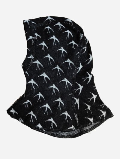 Svala Merino Design -Pääsky, huppu Musta-valkoinen