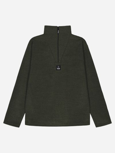 Svala Merino Fleece Zip-neck paita, Tammi Vihreä XL