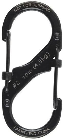 Nite Ize S-biner Slidelock #2 Musta