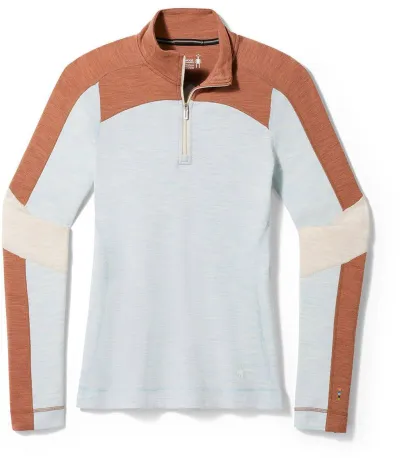 SmartWool Women's Classic Thermal Merino Base Layer Colorblock 1/4 Zip