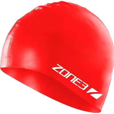 Zone3 Silicone Swim Cap U Red