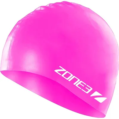 Zone3 Silicone Swim Cap U Hi-Vis Pink