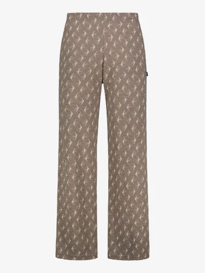 Svala Merino Design naisten leveälahkeiset olohousut, Pääsky Beige-Valkoinen 40