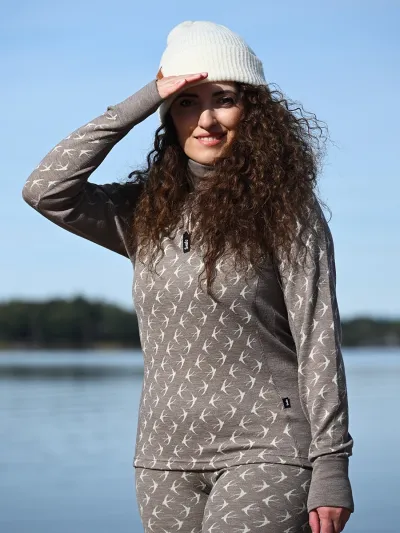 Svala Women's Merino Design Pääsky Zip Neck, kuva 1 / 1