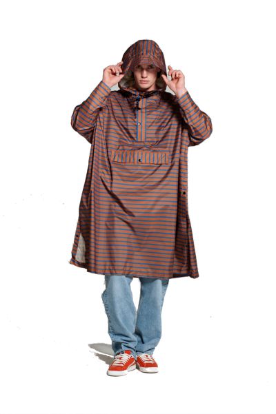 Rainkiss Poncho Breton Blue