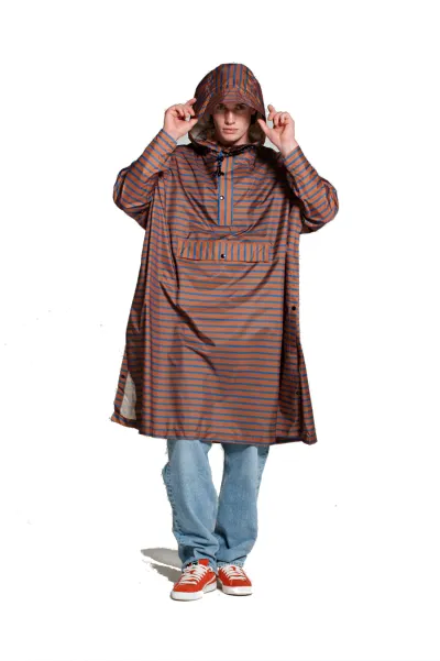 Rainkiss Poncho Breton Blue