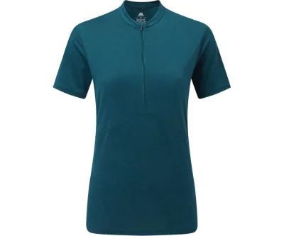 Mountain Equipment Nava SS Zip Tee Women Majolica Blue