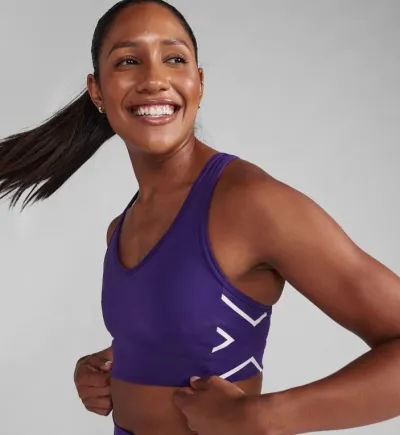 2XU Motion Racerback Bra Acai/White