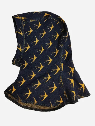 Svala Merino Design -Pääsky, lasten kypärähuppu Sini-okra, kuva 1 / 1
