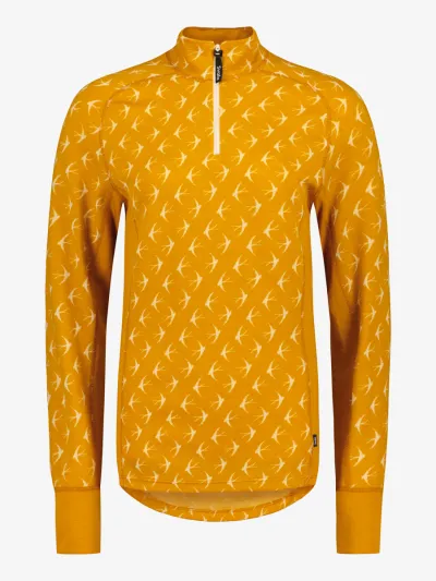 Svala Merino Design naisten Zip-neck paita Pääsky Okra-valkoinen 40