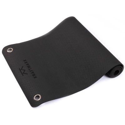 Kraftmark Yogamatta Svart Med Öjletter