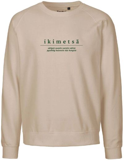 Metsä/Skogen Ikimetsä College, Teksti huppari ja collegepaita