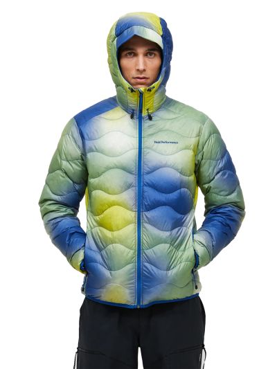 Peak Performance Men's AOP Helium Down Hood - Miesten kevytuntuvatakki talvitakki