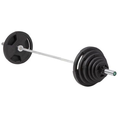 Master Fitness Skivstångsset 135 kg Deluxe, Skivstångsset gummerade