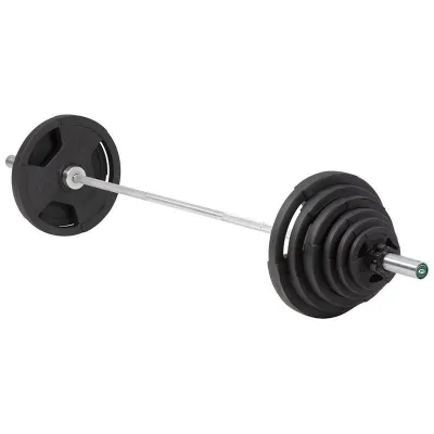 Master Fitness Skivstångsset 135 kg Deluxe, Skivstångsset gummerade