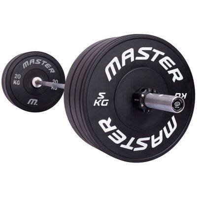 Master Fitness Bumperpaket 140 kg, Skivstångsset bumper