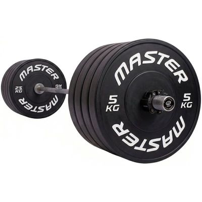 Master Fitness Bumperpaket 170 kg, Skivstångsset bumper