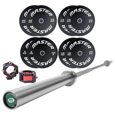 Master Fitness Bumperpaket 120 kg, Skivstångsset Bumper