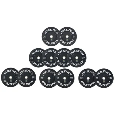 Master Fitness Bumper Set 150 kg SkiTeam, Viktpaket bumper