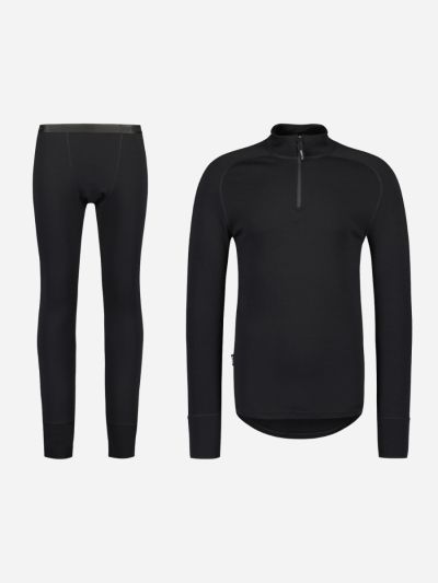 Svala Merino Cordura Half-Zip -paita & housut -kerrasto Musta