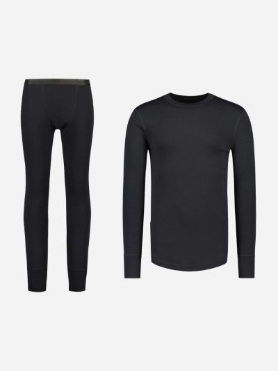 Svala Merino Cordura O-neck -paita & housut -kerrasto Musta