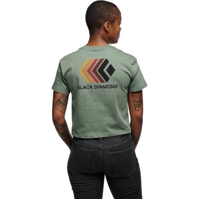 Black Diamond W Faded Crop Ss Tee Dark Moss