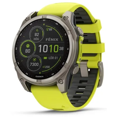 Garmin fenix 8 47mm.Saphire Solar Silver/Yellow