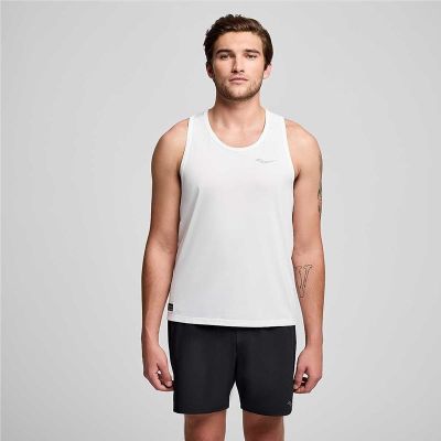 Saucony Sekuntikello Singlet Men valkoinen - XL