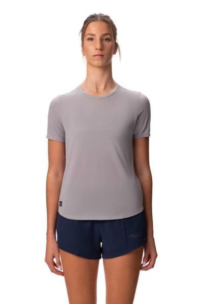 Saucony Stopwatch Short Sleeve Light Grey Heather - XS