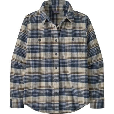 Patagonia W's Fjord Flannel Shirt River Plaid: Barnacle Blue - XS