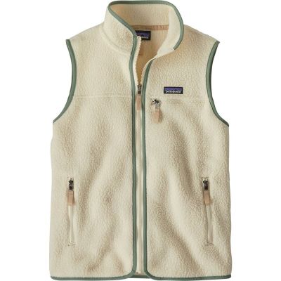 Patagonia W's Retro Pile Vest Natural W/Ellwood Green - XS