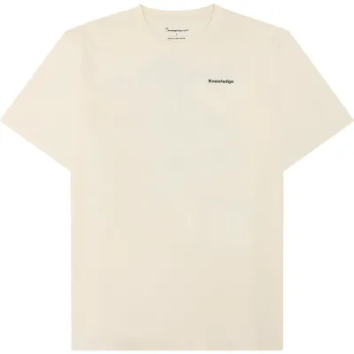 KnowledgeCotton Apparel Regenerative Organic Cotton Back Print T-Shirt Egret - XXL, kuva 1 / 1