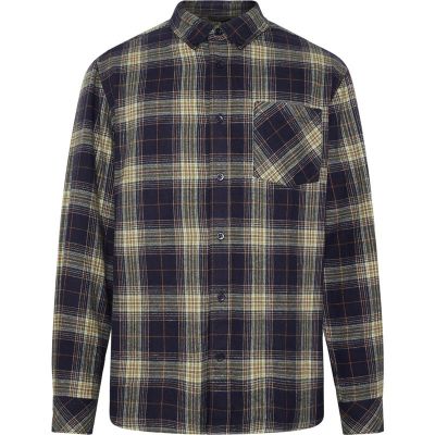KnowledgeCotton Apparel Organic Cotton Checked Flannel Shirt GOTS Blue Check - L