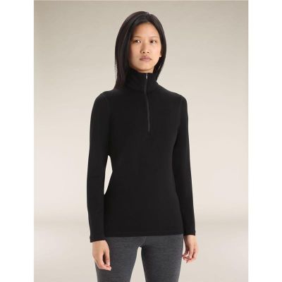 Icebreaker W 260 Tech LS Half Zip Black - XXL