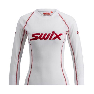 Swix Racex Classic Long Sleeve W Bright White/Swix Red - XL