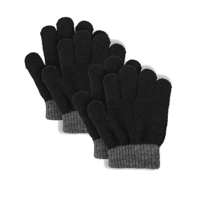 Lindberg Sundsvall Wool Glove, 2-P Black-Anthracite - 13cm/2-5y