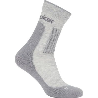 Icebreaker Women Merino Hike+ Medium Crew Blizzard Hthr/Alloy - L