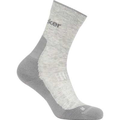 Icebreaker Men Merino Hike+ Light Crew Blizzard Hthr/Alloy - L