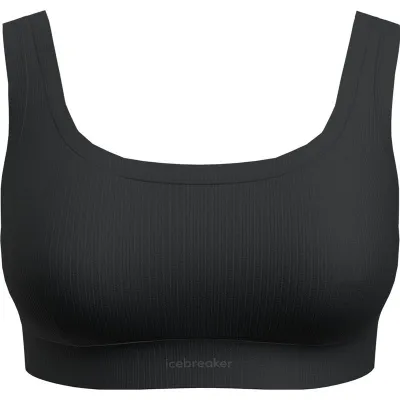Icebreaker Women Merino Blend Rib Lotus Bra Black - M, kuva 1 / 1