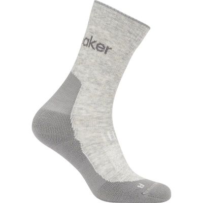 Icebreaker Women Merino Hike+ Light Crew Blizzard Hthr/Alloy - S