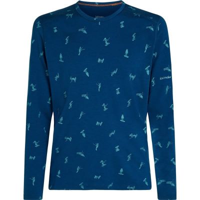 Icebreaker Men Merino 200 Oasis LS Crewe Snow Day AOP Atlantis/Topaz/Aop - XL