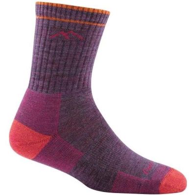Darn Tough Hiker Micro Crew Midweight Cushion Socks Women Plum Heather - L