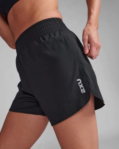 2XU Aero Hi-Rise 4 InchShorts Black/Silver Reflective - XL