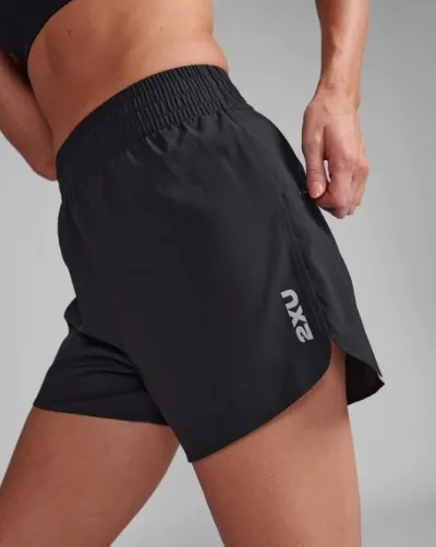 2XU Aero Hi-Rise 4 InchShorts Black/Silver Reflective - XL